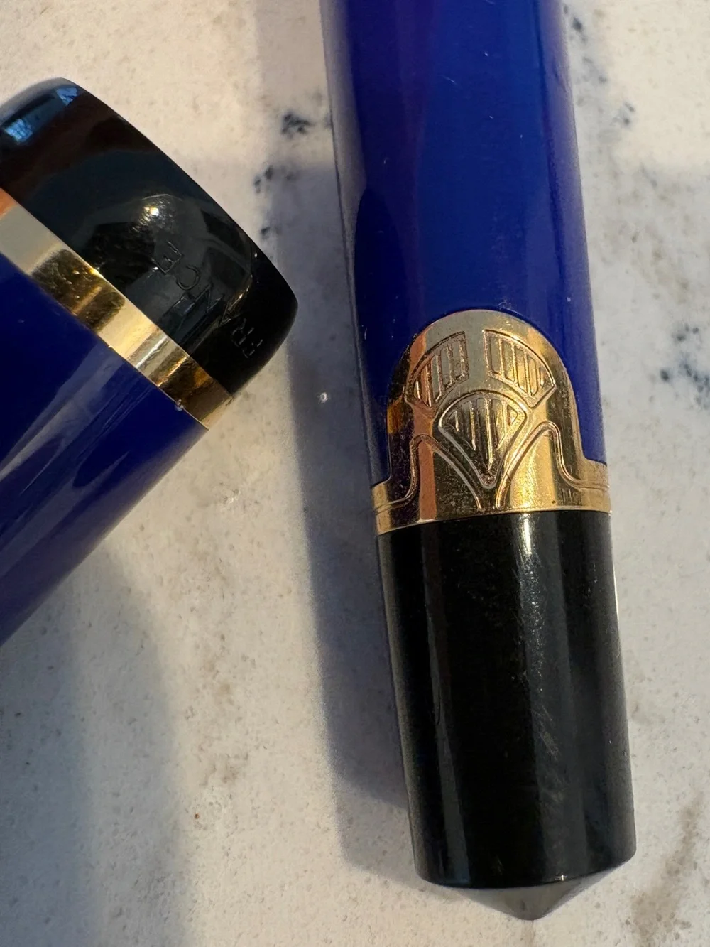 Vintage 1990s Waterman Phileas Blue Fountain Pen & Ballpoint Pen Set